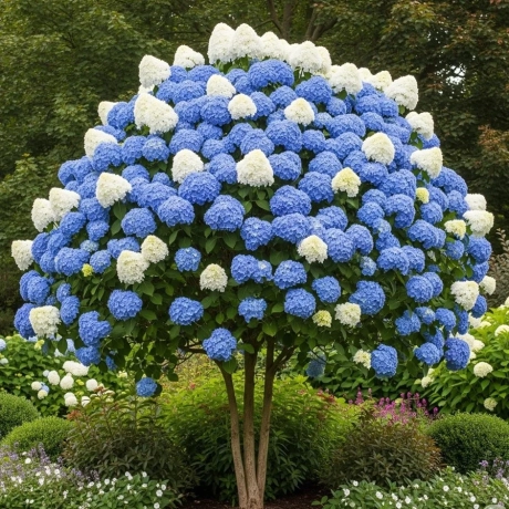Hortensie Copacel – Mov Intens cu Alb – Ghiveci 5L