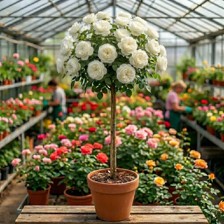 Trandafir Pomisor Kristall la Ghiveci