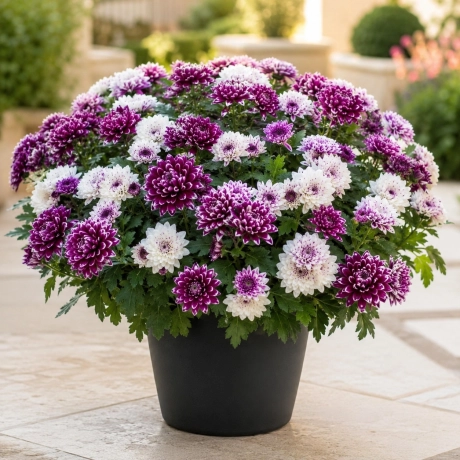 Crizantema Bicolora Purple Snow