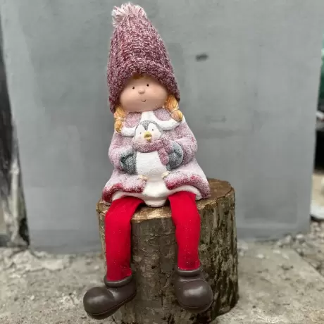 Figurine din Ceramica Fetita - Caciula Rosie