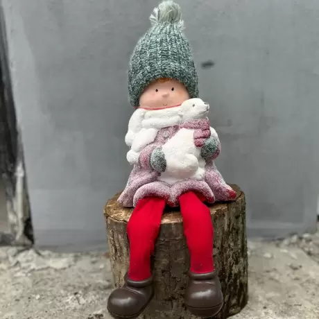 Figurine din Ceramica Baietel - Caciula Verde