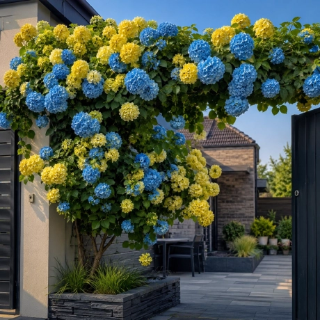 Hortensia Cataratoare Bicolora - Albastru si Galben