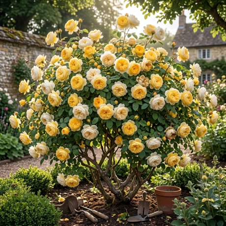 Trandafir David Austin - Charlotte -  la Ghiveci