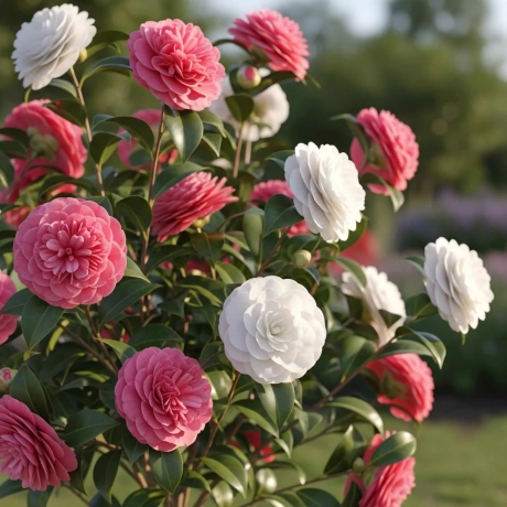 Camelia Japonica Bicolor Roz cu Alb la Ghiveci