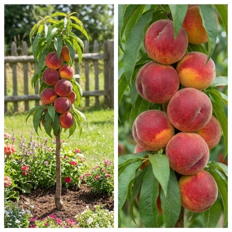 Pom Fructifer - Piersic columnar Pitic - Anul 4 cu Radacina Nuda