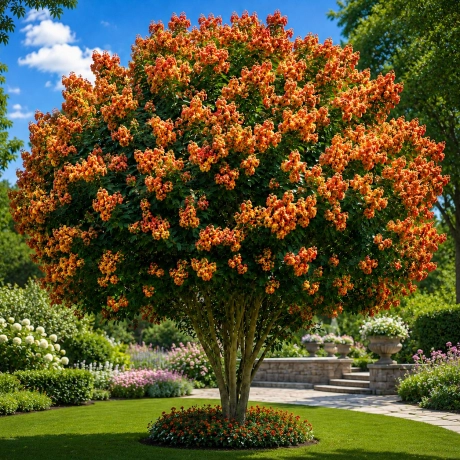 Lagerstroemia Indica - Liliacul Indian Bicolor Rosu Cu Galben la Ghiveci
