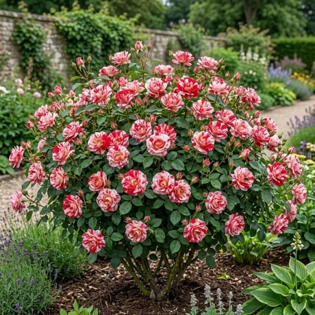 Trandafir Teahibrid White Red - la Ghiveci