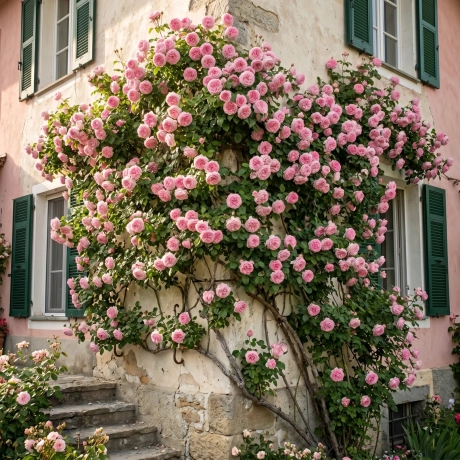Trandafir urcator Pink Mushimara -  la Ghiveci