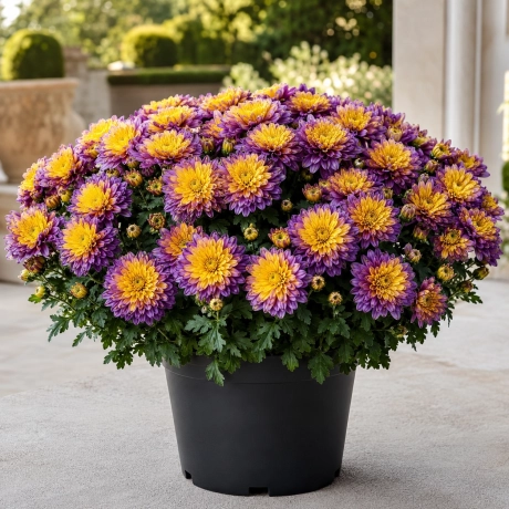 Crizantema Bicolora Golden Purple