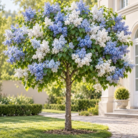 Liliac Albastru cu Alb
