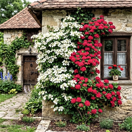 Hortensia Cataratoare Bicolora - Rosu si Alb