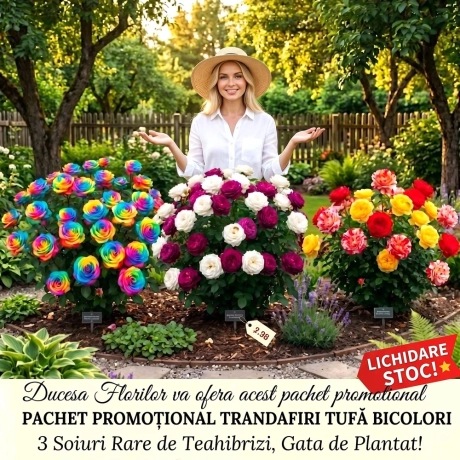 Pachet Trio Trandafiri Tufa - Lichidare Stoc