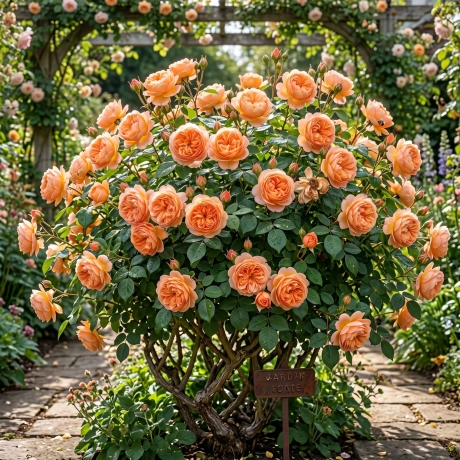 Trandafir David Austin - Lady Emma Hamilton -  la Ghiveci