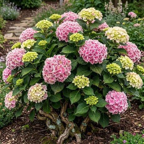 Hortensia Pink White la Ghiveci
