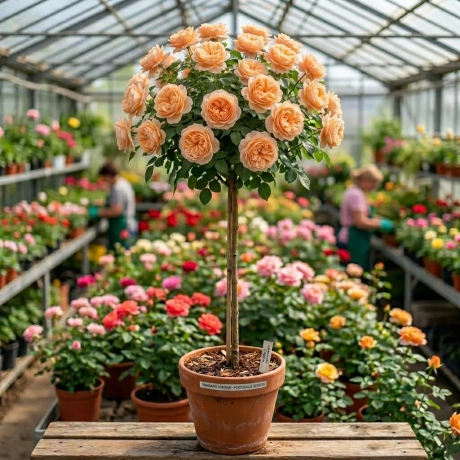 Trandafir Pomisor Portocaliu Deschis la Ghiveci