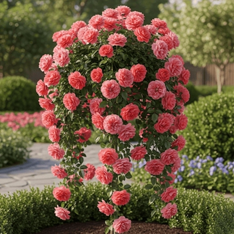 Trandafir Pomisor Curgator Rosu la Ghiveci